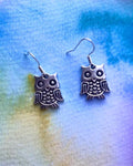KV Handmade Jewellery    Silver Owl Earrings