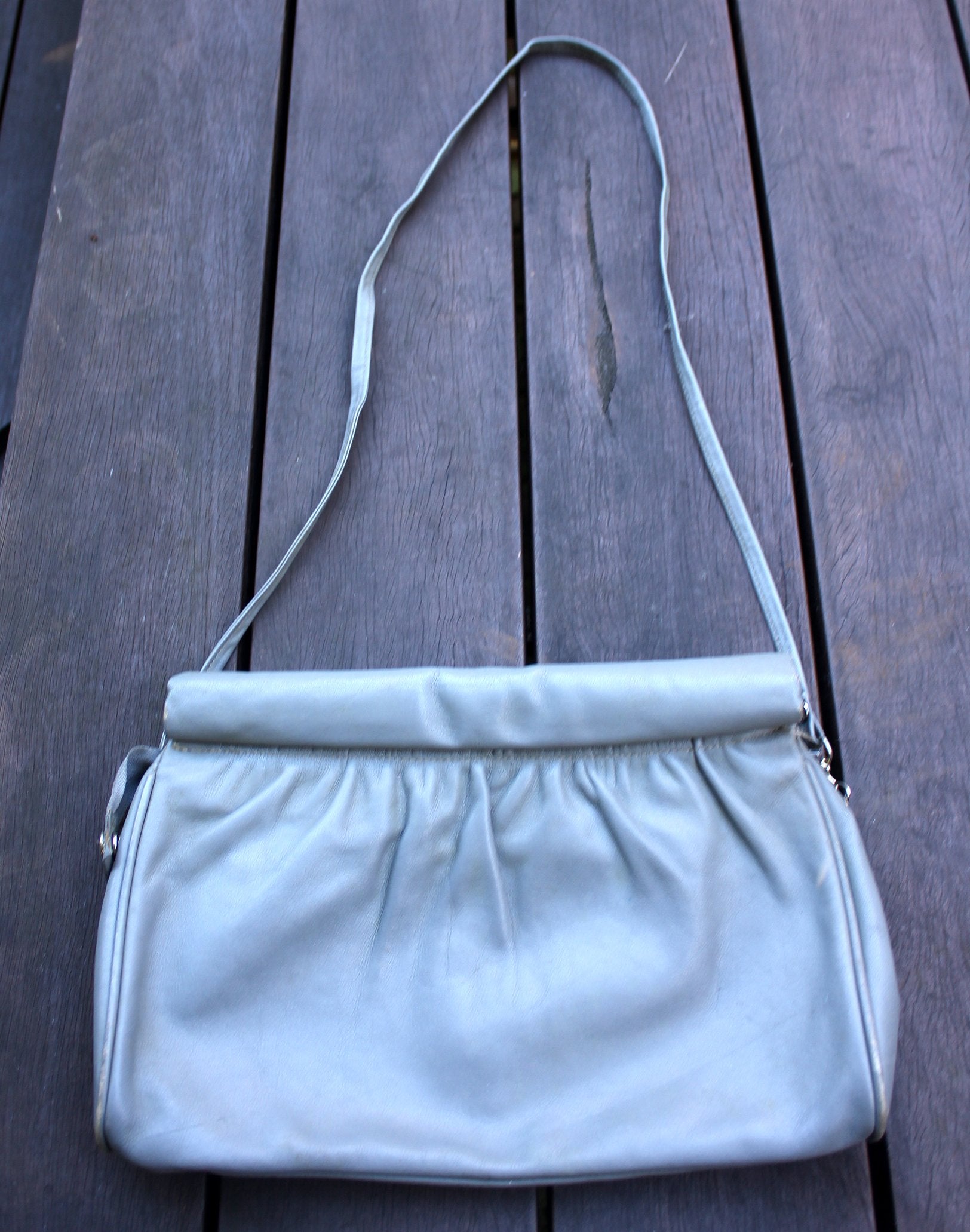 Vintage Grey Leather Bag