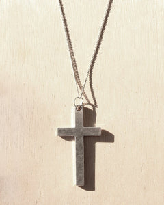 KV Handmade Jewellery Silver Cross Necklace Long