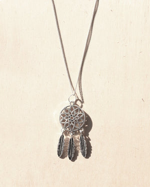 KV Handmade Jewellery Silver Dreamcatcher Necklace Long