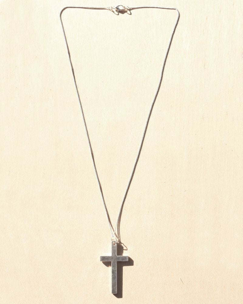 KV Handmade Jewellery Silver Cross Necklace Long