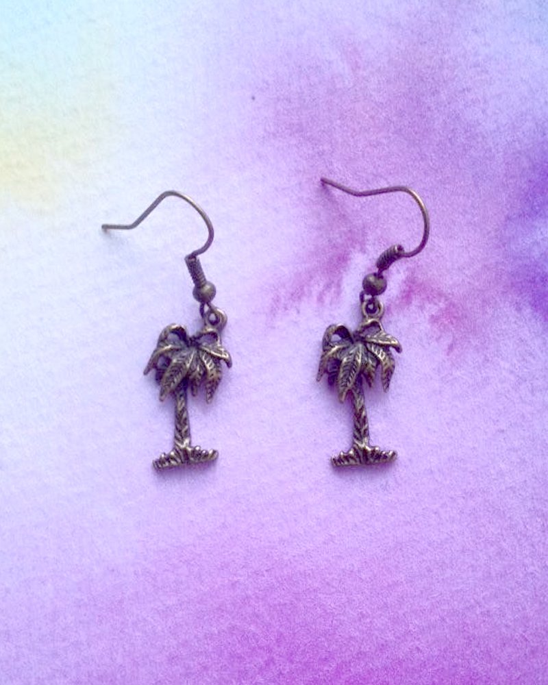 KV Handmade Jewellery Bronze Palm Tree Earrings