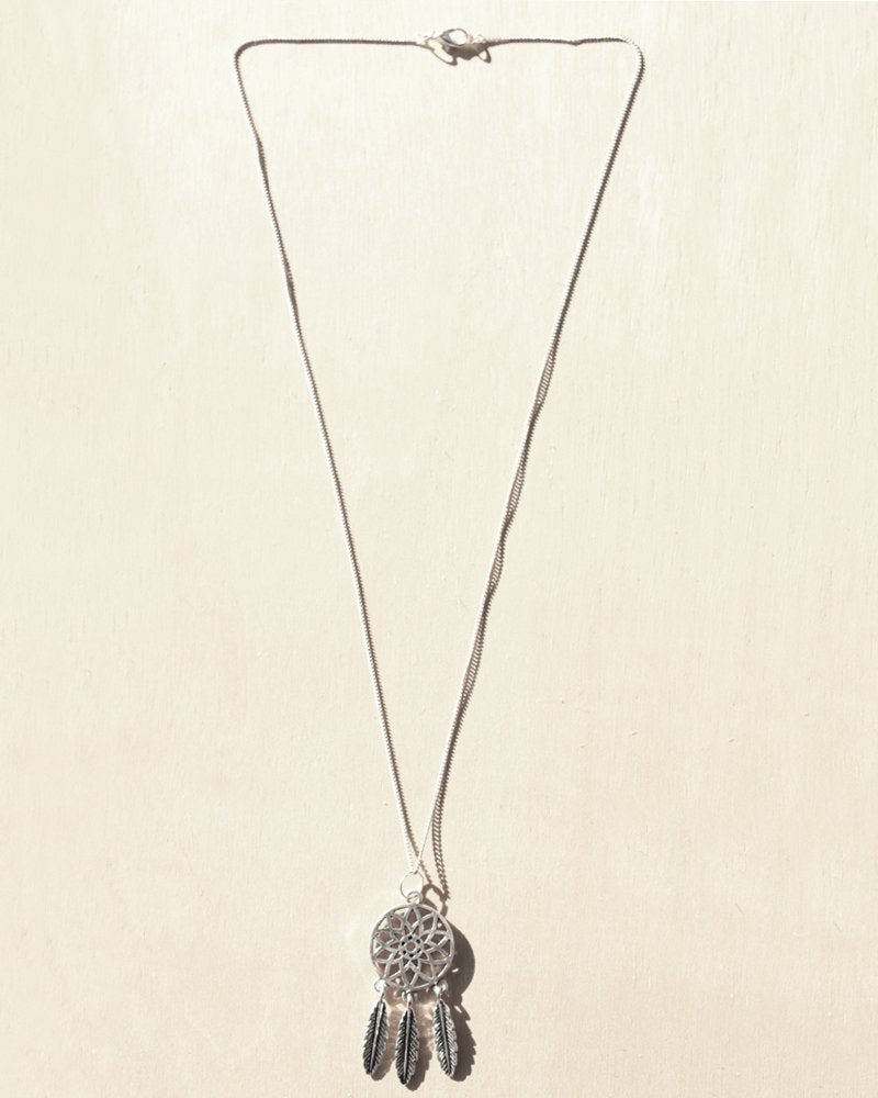 KV Handmade Jewellery Silver Dreamcatcher Necklace Long