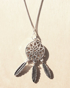 KV Handmade Jewellery Silver Dreamcatcher Necklace Long