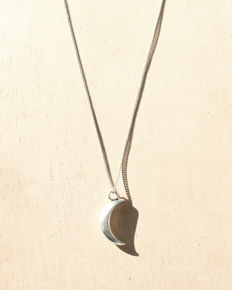KV Handmade Jewellery Silver Moon Charm Necklace