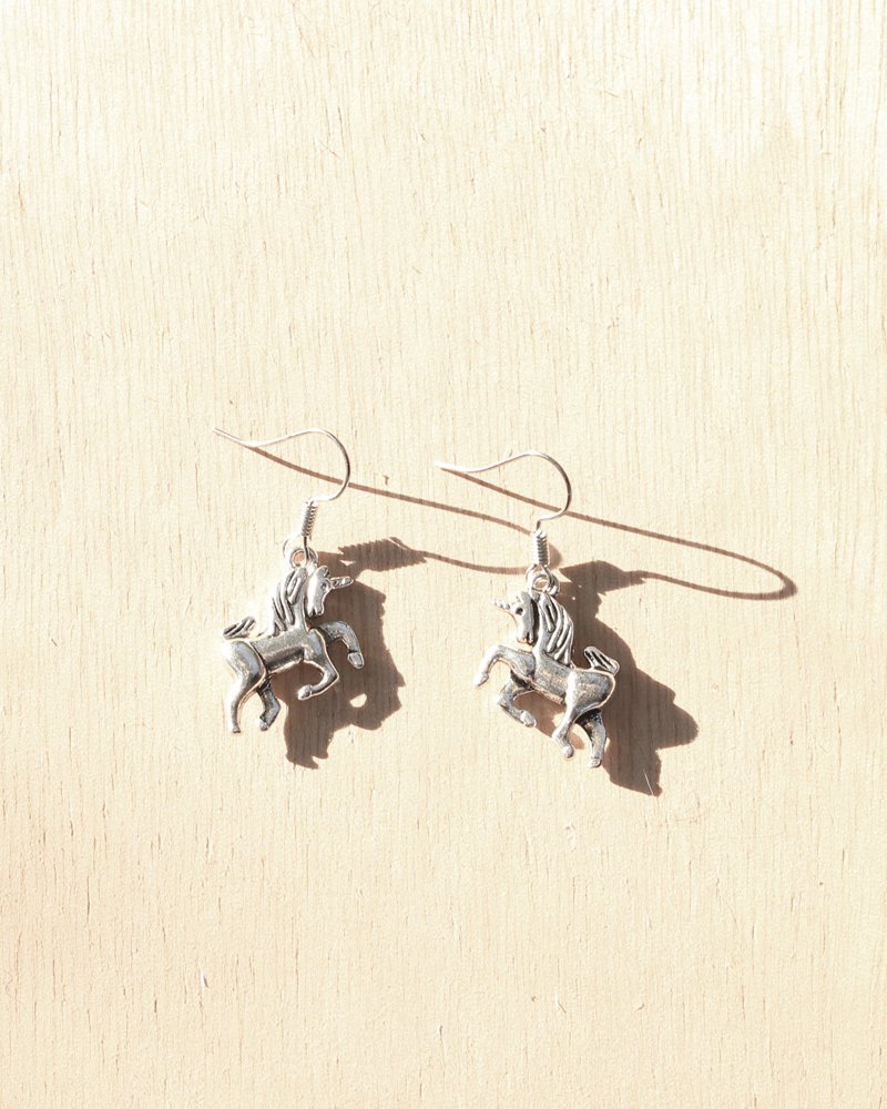 KV Handmade Jewellery Silver Unicorn Earrings