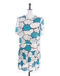 Vintage 80's Turquoise Flower Twin Set - Size S/M