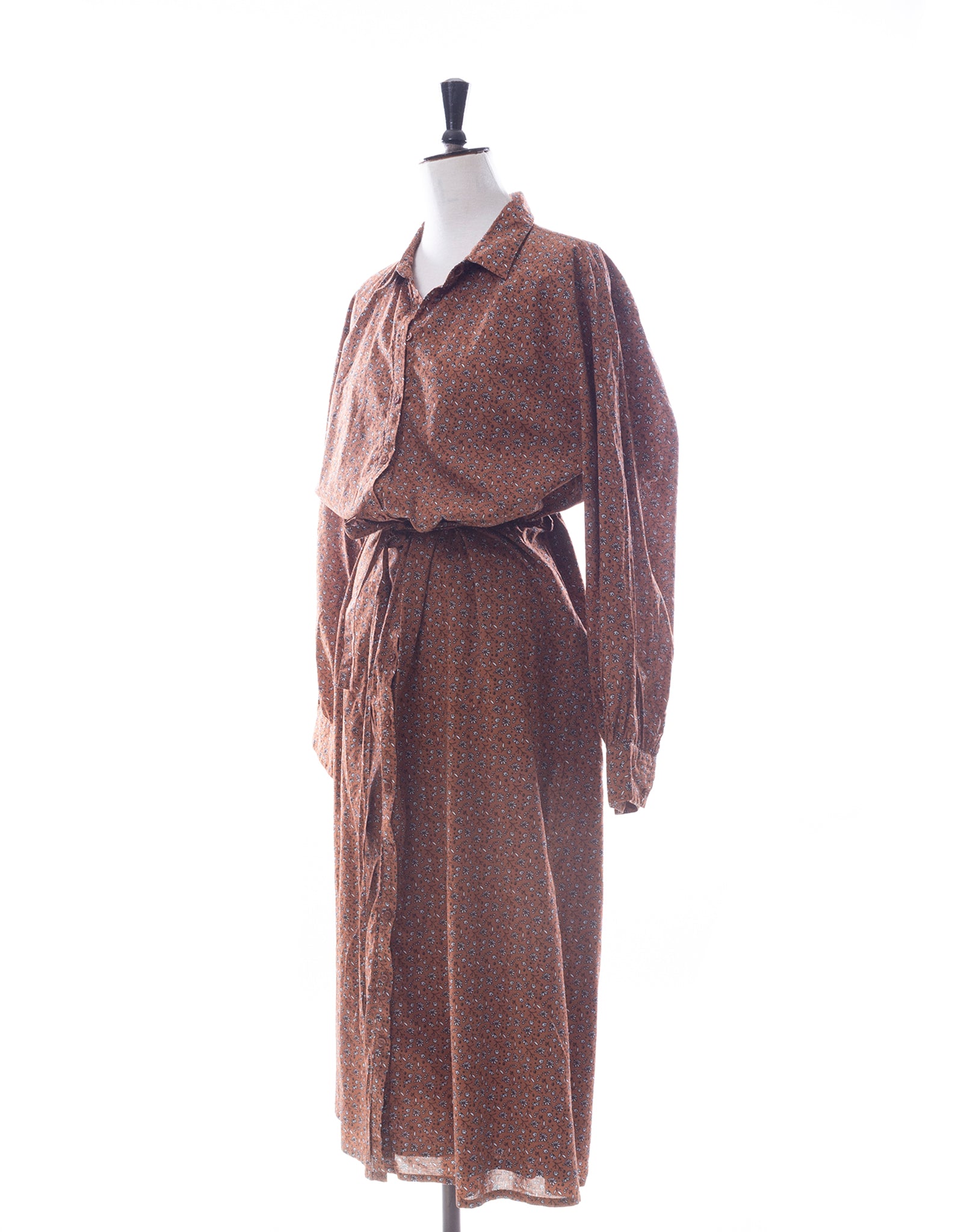 Miann & Co Brown Daisy Floral Long Sleeve Dress - Size XL