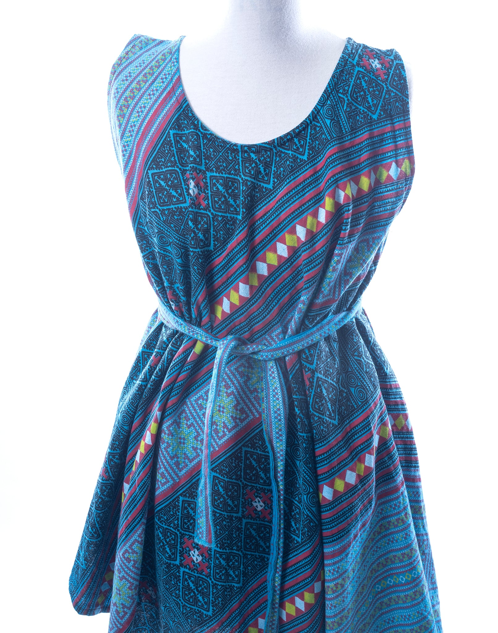 Vintage 90's Tribal Fabric Swing Dress Top - Size S / M