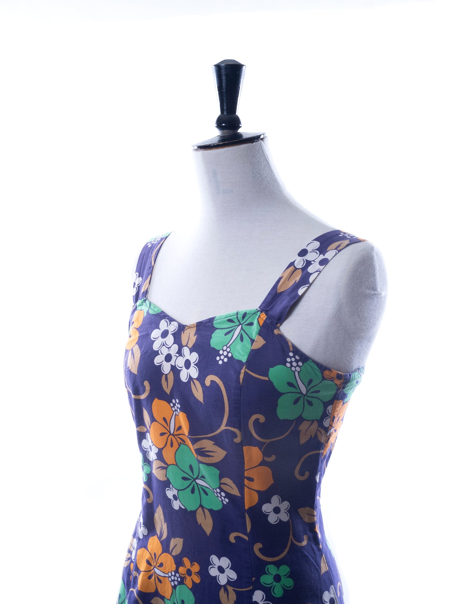 Vintage 90's Blue Flower Power Shift Dress - Size S