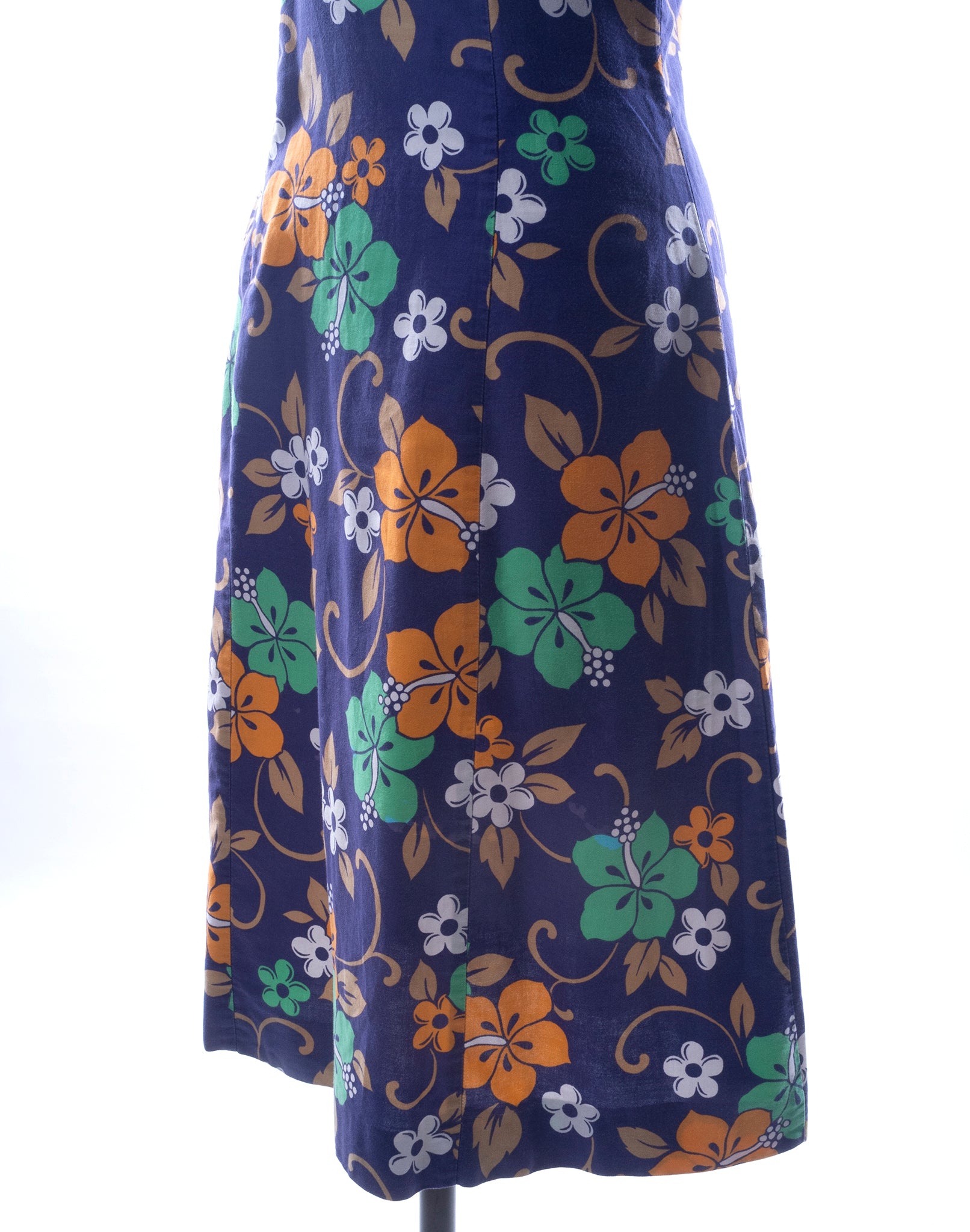Vintage 90's Blue Flower Power Shift Dress - Size S