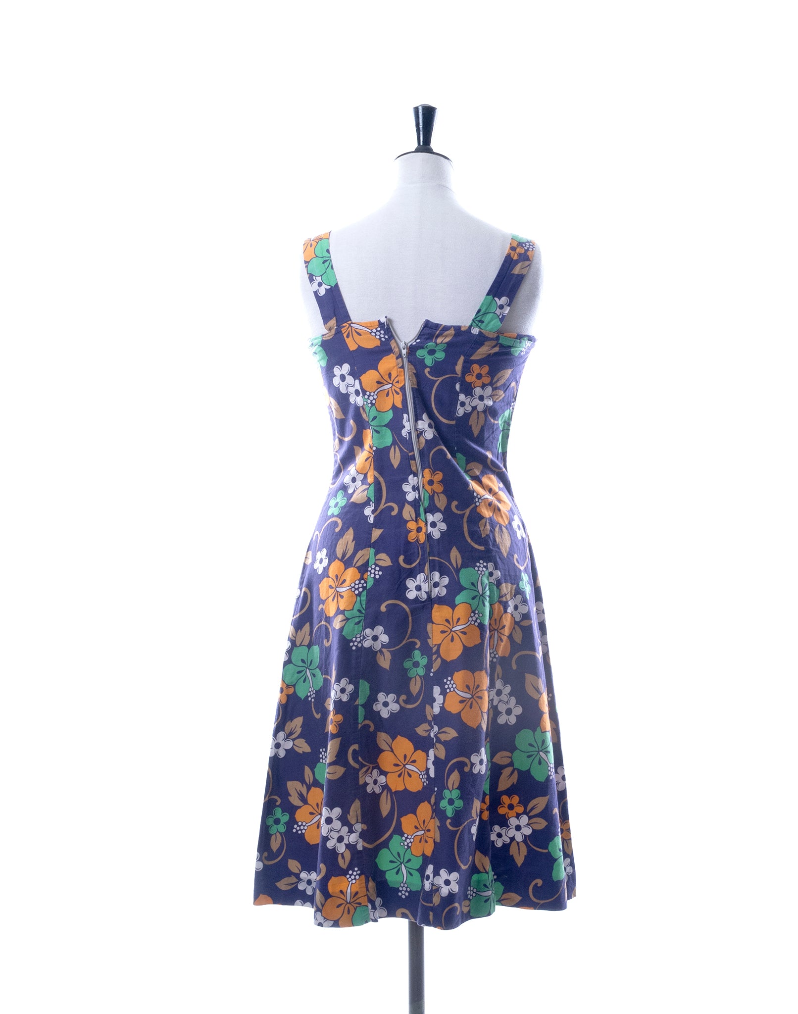 Vintage 90's Blue Flower Power Shift Dress - Size S