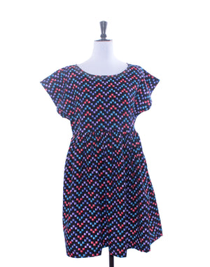 Black & Purple Graphic Square Collector Dress Size M