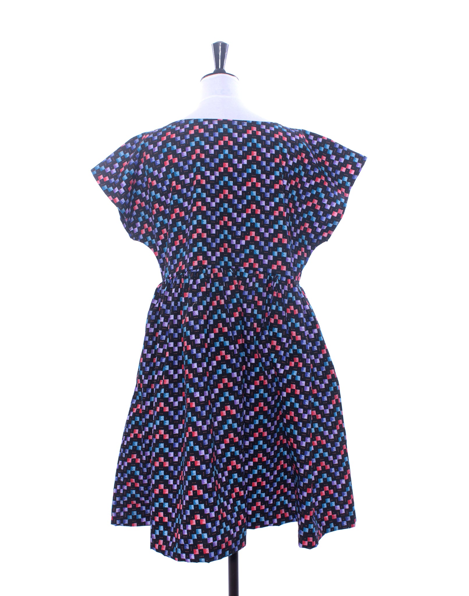 Black & Purple Graphic Square Collector Dress Size M