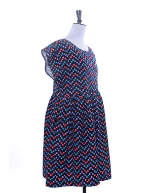 Black & Purple Graphic Square Collector Dress Size M