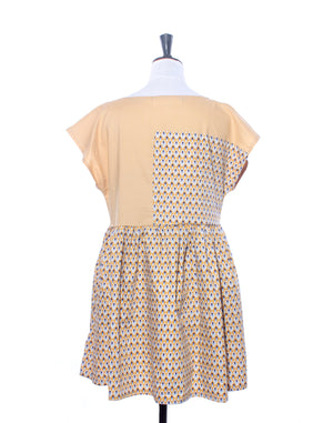 Mustard and Graphic Floral Collector Dress Size S