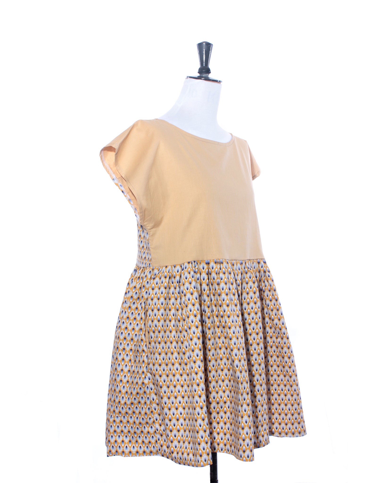Mustard and Graphic Floral Collector Dress Size S