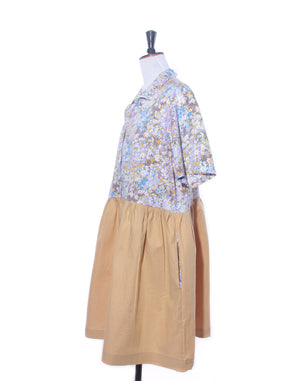 Mustard and Floral Shirt Collector Dress Size L