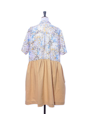 Mustard and Floral Shirt Collector Dress Size L
