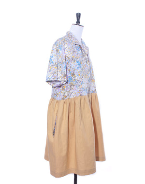 Mustard and Floral Shirt Collector Dress Size L