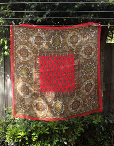 Red Paisley Vintage Scarf