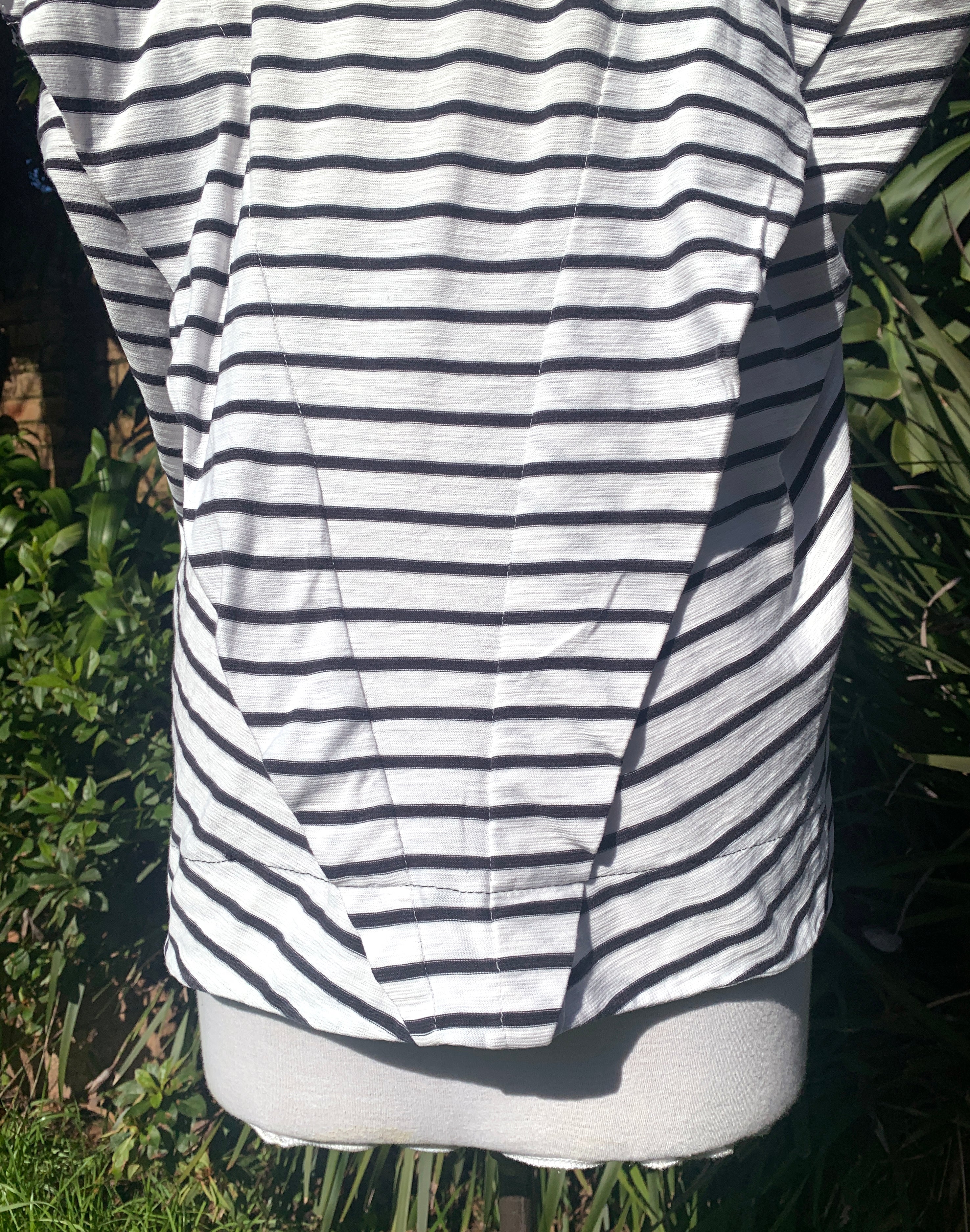 Osklen Designer Black & White Stripe Slouch T-Shirt