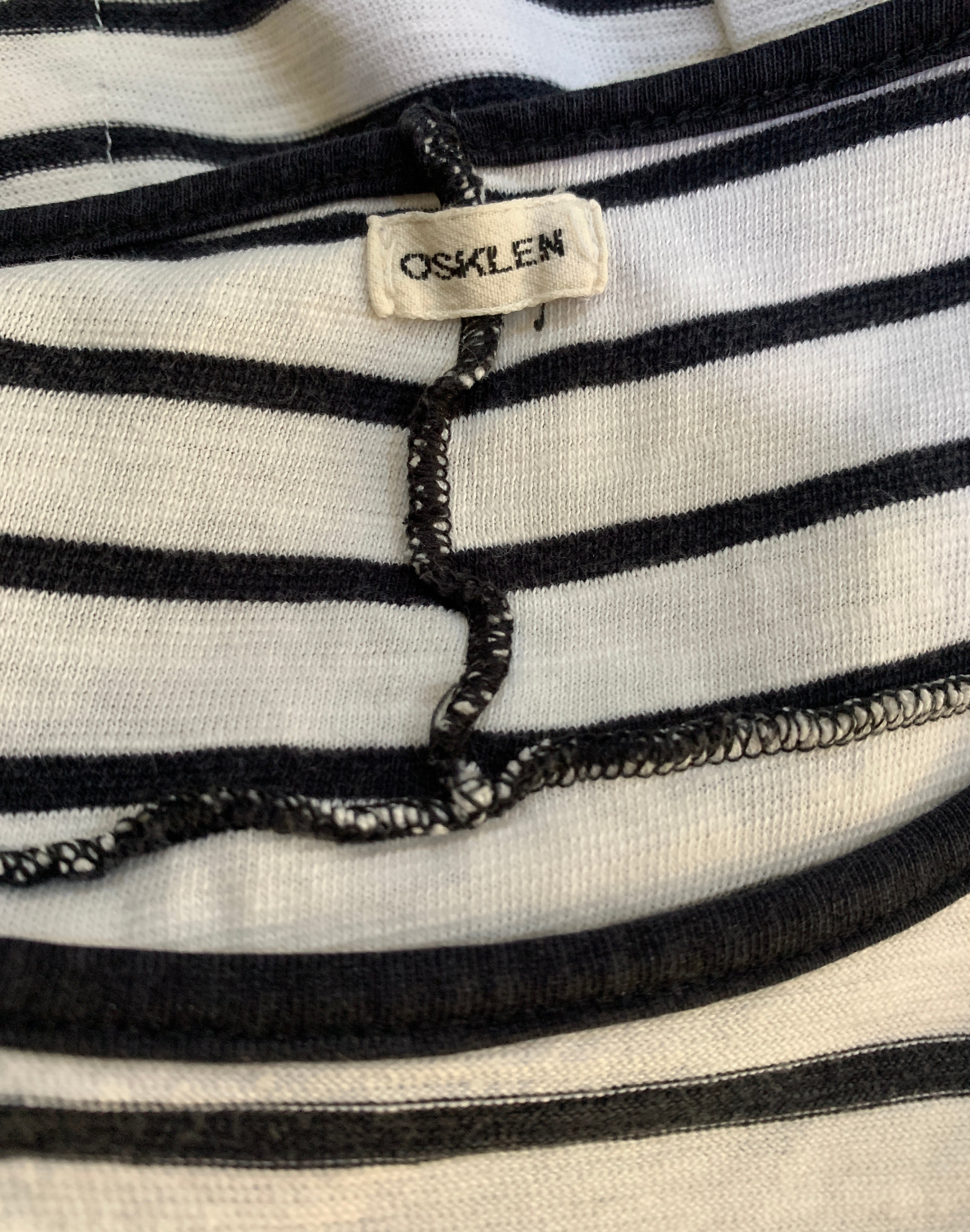 Osklen Designer Black & White Stripe Slouch T-Shirt