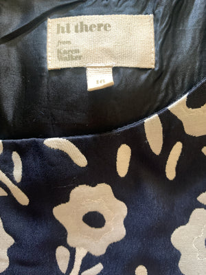 Hi There Karen Walker Navy Daisy Dress - Size L 16