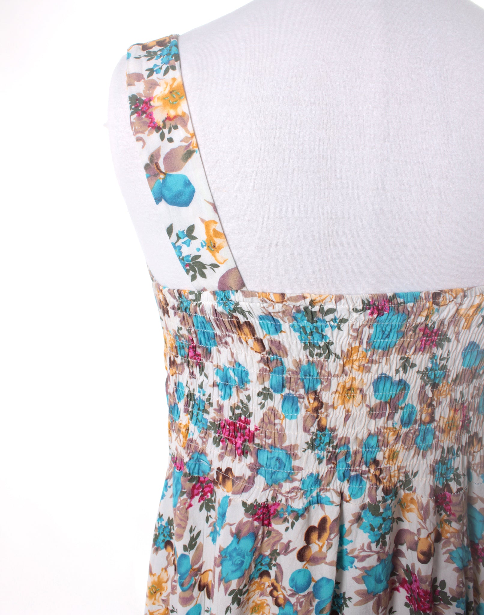 Vintage Floral Yellow Blue Babydoll Dress