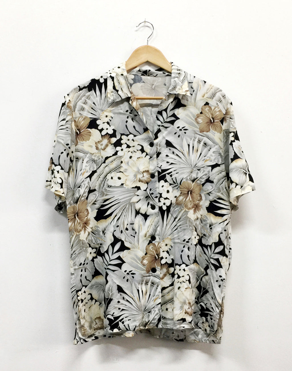 Vintage 90's Oversize Shirt Floral Leaf