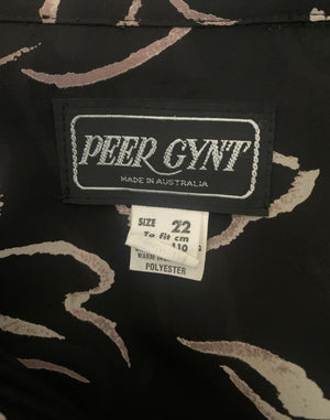 Vintage 80's Pyr Gynt Black Pleated Swing Shirt - Size XL / XXL