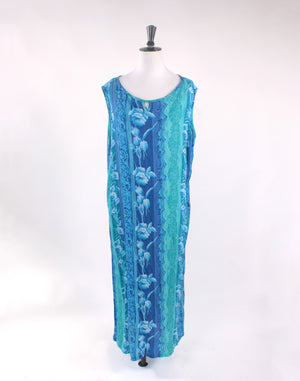 Vintage 90's Turquoise Blue Maxi Dress