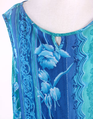 Vintage 90's Turquoise Blue Maxi Dress