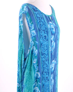 Vintage 90's Turquoise Blue Maxi Dress