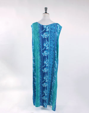 Vintage 90's Turquoise Blue Maxi Dress