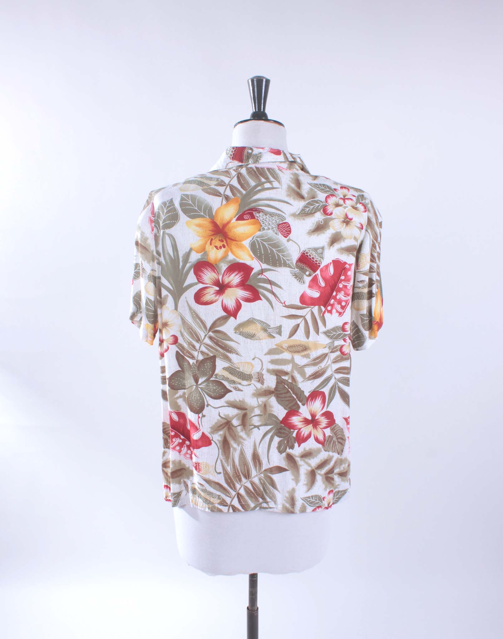 Vintage 80's Katies Green Red Floral Shirt - Size 10