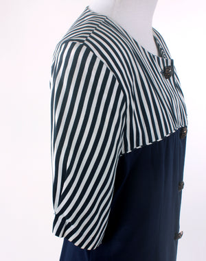Vintage 80's Target Navy Blue Stripe Jacket - Size 14