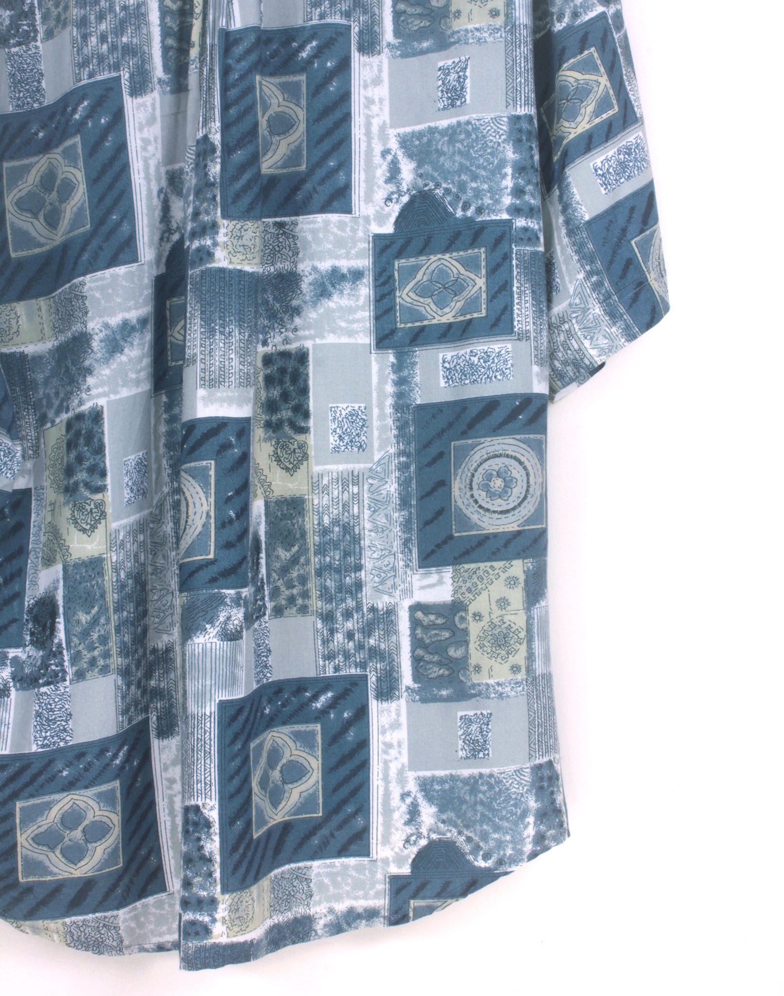 Blue Retro Washed Print Shirt - Size XLarge