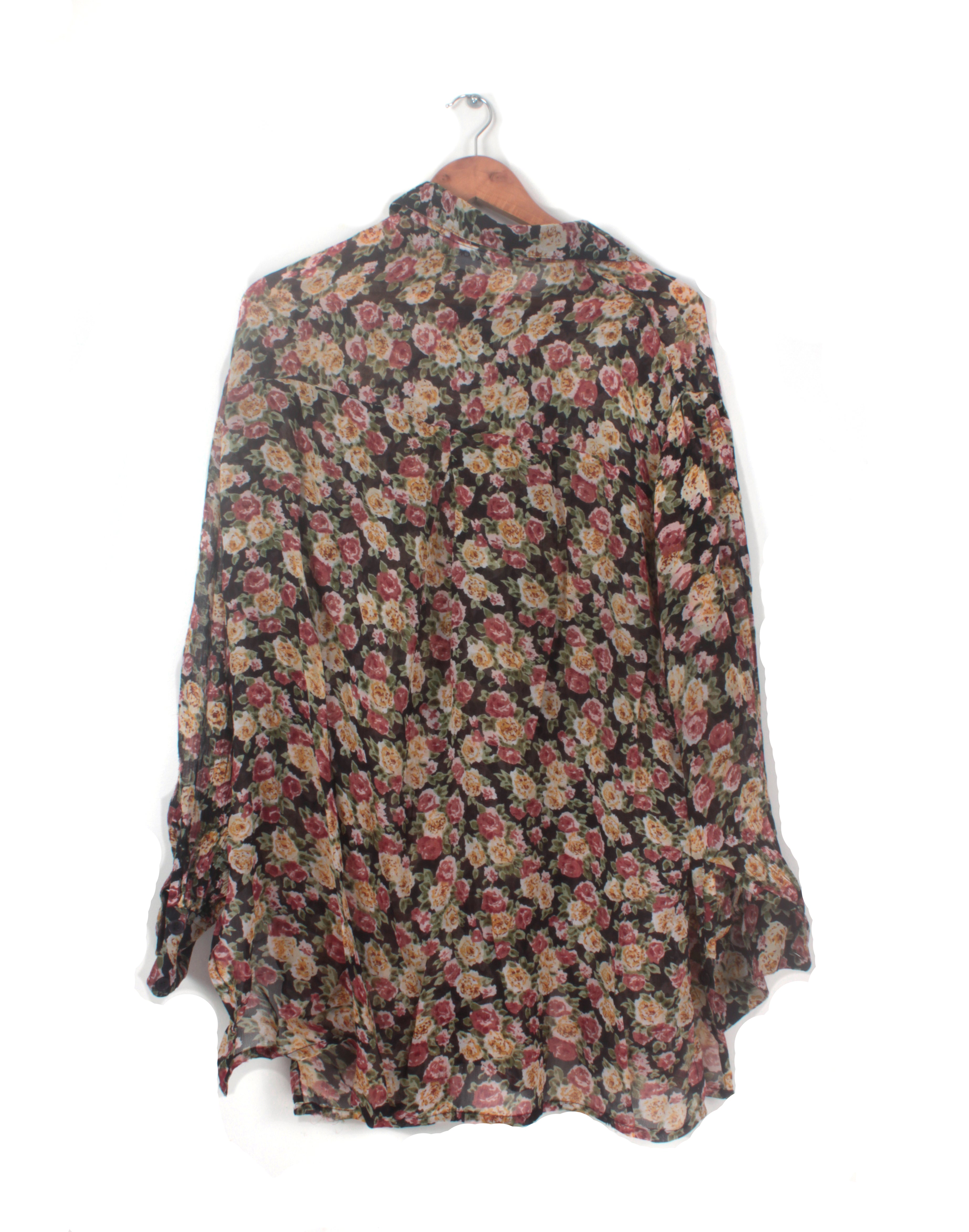 Vintage 90s Substudio Oversize Floral Chiffon Shirt
