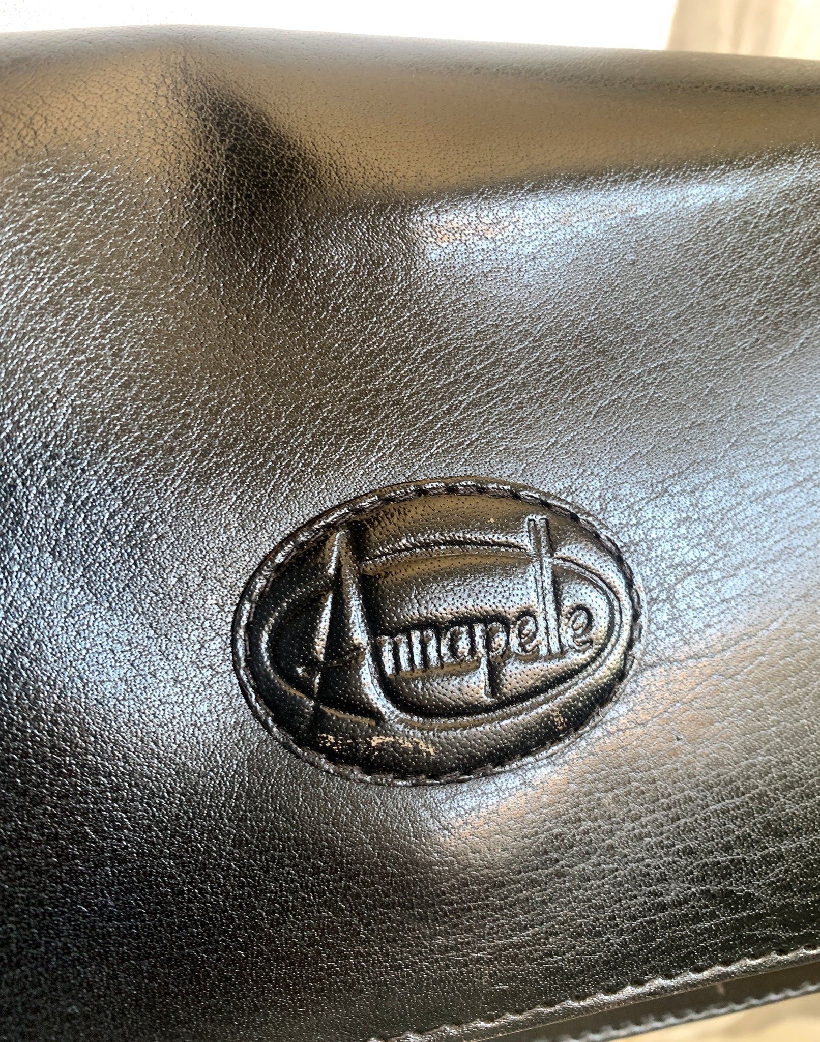 Vintage 80's Annapelle Black Leather Crossbody Bag
