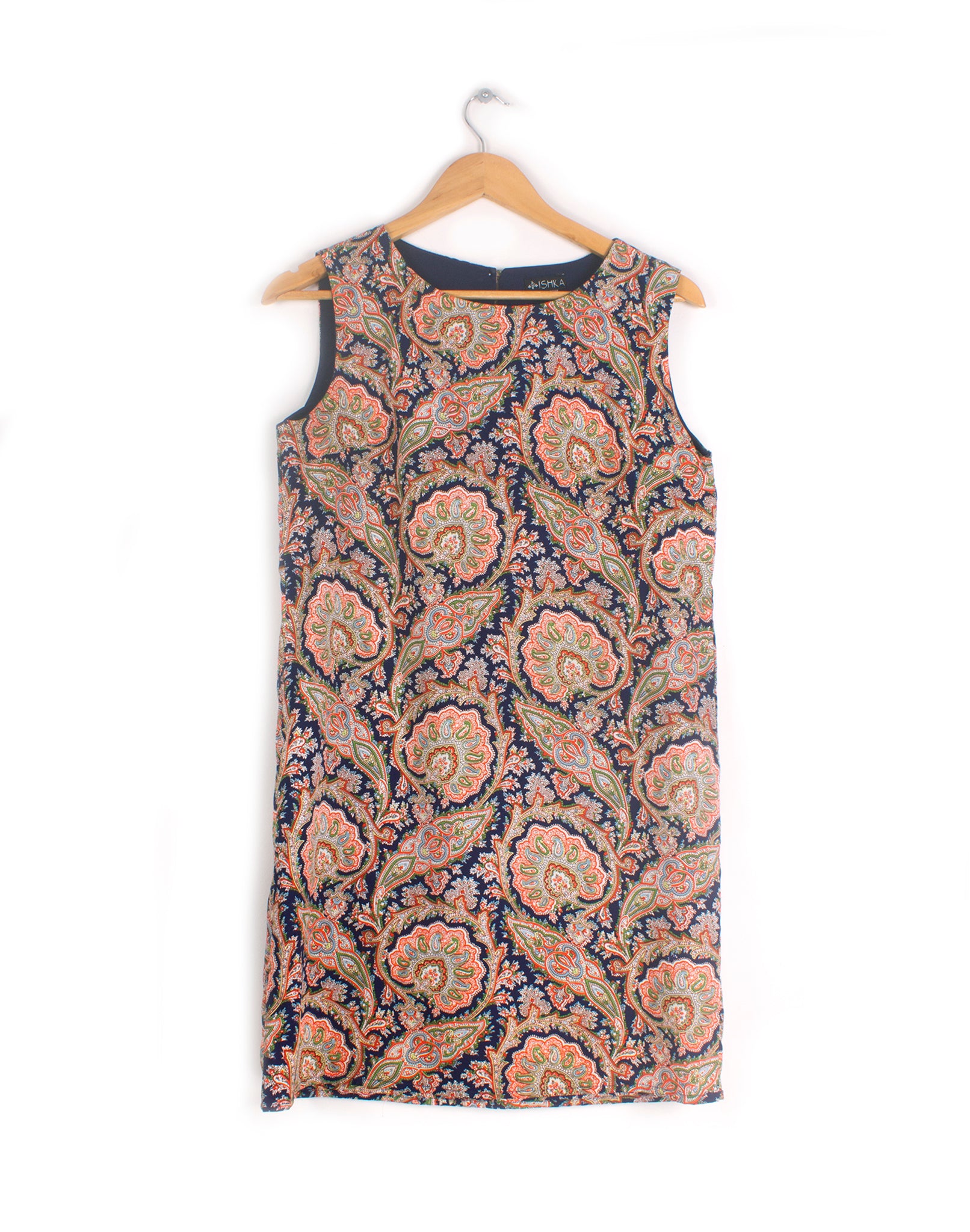 Ishka Navy Floral Shift Dress - Size M