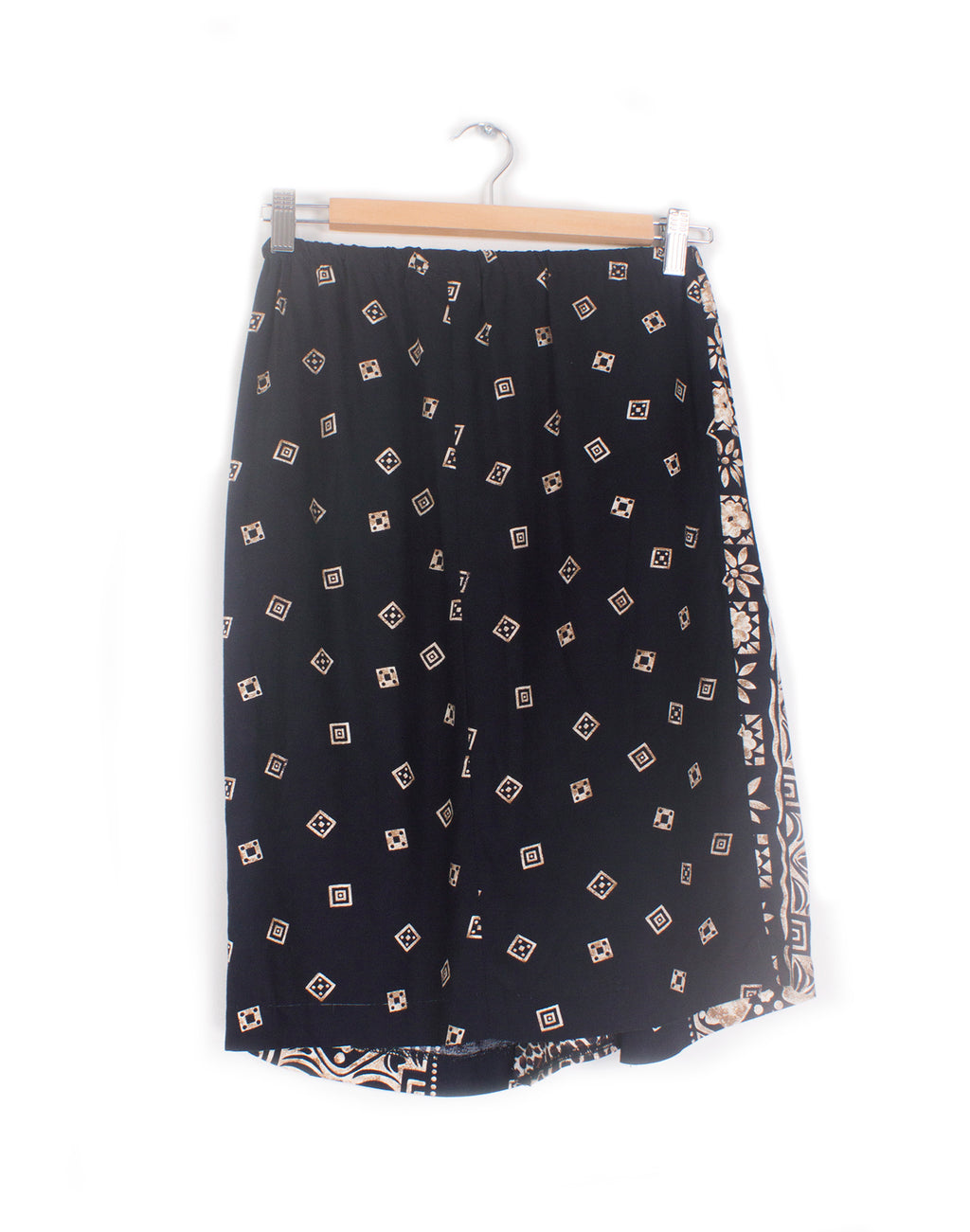 Vintage Upcycled Black Leopard Short Skirt - Size XS