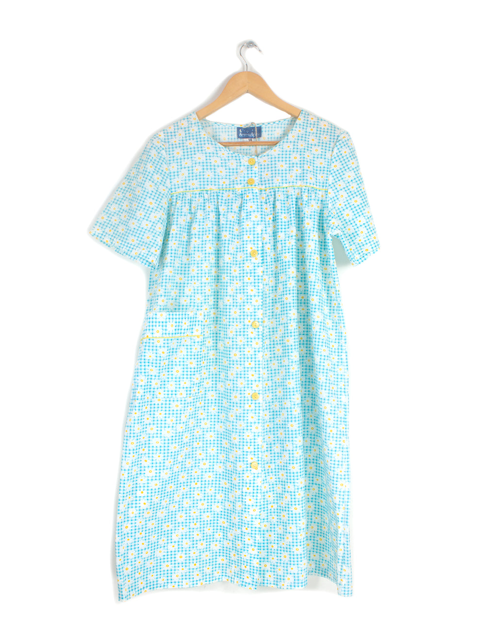 Vintage 80's Turquoise Cotton Daisy Dress Serendipity - Size S M
