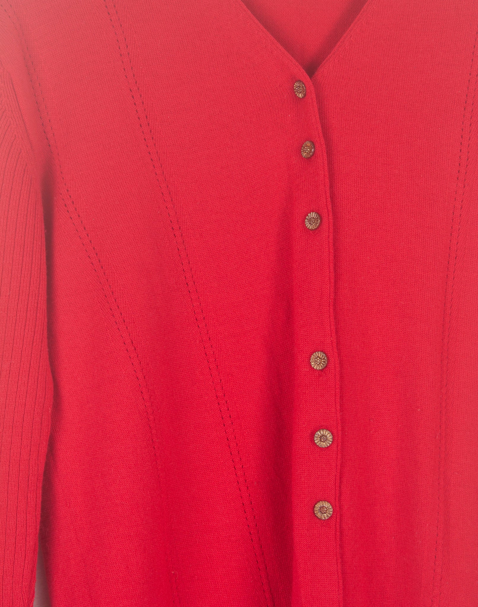 Vintage 90's Portfolio Red Merino Cardigan - Size M L
