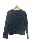 Vintage 80's DIO Turquoise Polka Crop Blouse - Size S / M