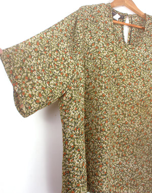 Vintage 80's Pyr Gynt Brown Green Floral Top - Size XL / XXL
