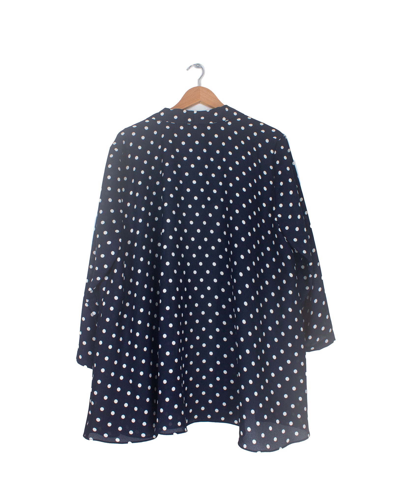 Vintage 80's Dolina Black & White Polka Shirt Jacket - Size L / XL