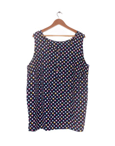 Vintage 80's Clothing Co Navy Polka Singlet Blouse - Size XL / XXL