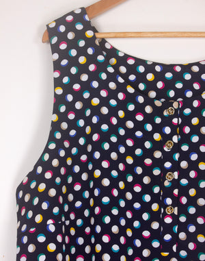 Vintage 80's Clothing Co Navy Polka Singlet Blouse - Size XL / XXL