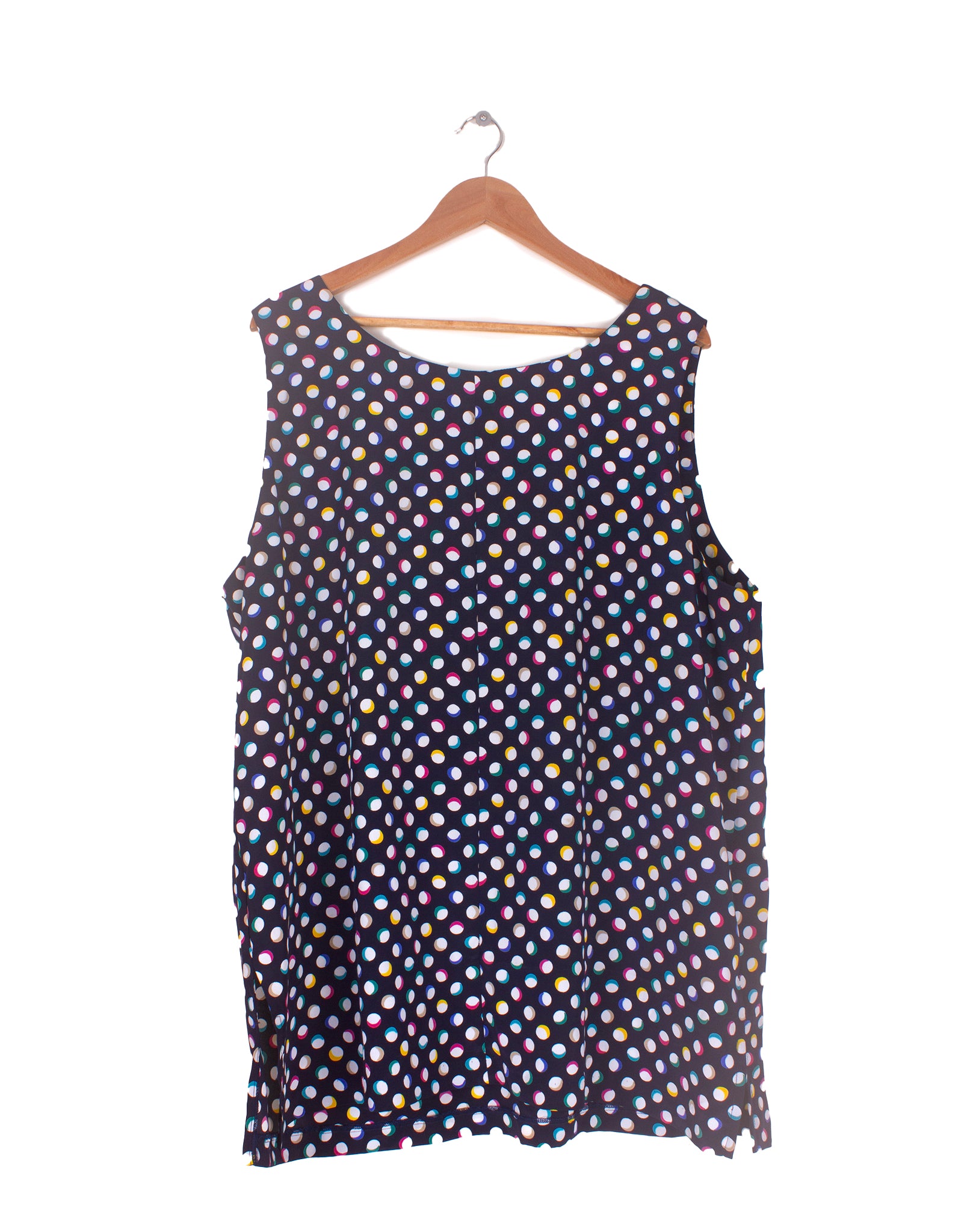 Vintage 80's Clothing Co Navy Polka Singlet Blouse - Size XL / XXL